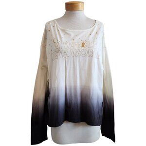 NEW Disney Aladdin Jasmine A Whole New World Long Sleeve Dip Die Ombre Shirt 2X